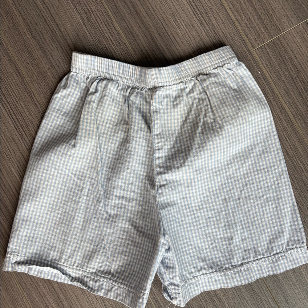 Hannah Kids Light Blue and tan Gingham Shorts